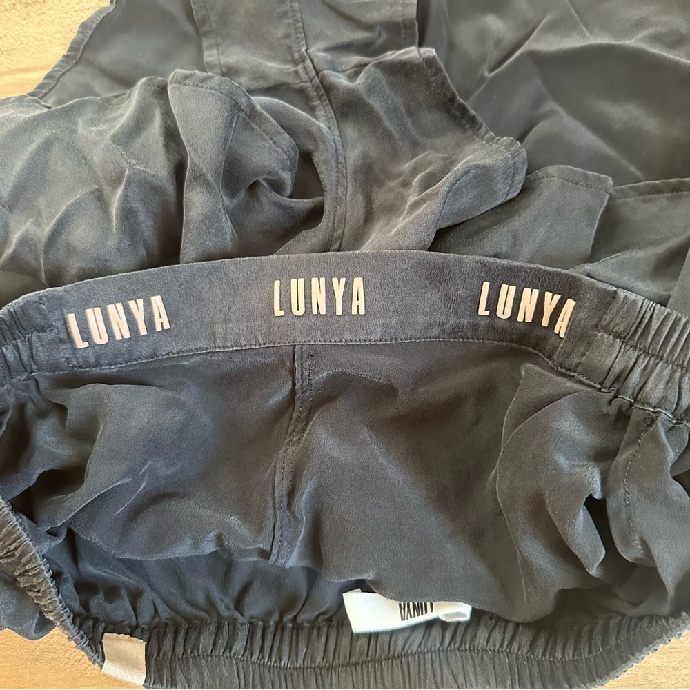 Lunya Black Washable 100% Silk Sleep Lounge Shorts - Picture 2 of 9